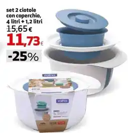 Extracoop Set 2 ciotole con coperchio rotha offerta