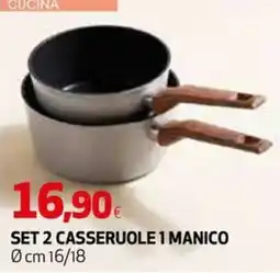 Extracoop Set 2 casseruole 1 manico offerta