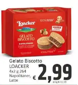 Paghi Poco Gelato Biscotto Loacker offerta