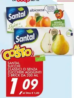 Coop Master Alleanza 3.0 Santal succhi classici o senza zuccheri aggiunti offerta