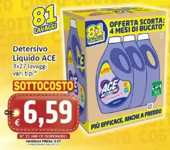 Paghi Poco Detersivo liquido ACE offerta