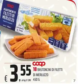 Coop Master Alleanza 3.0 Coop 18 bastoncini di filetti di merluzzo offerta