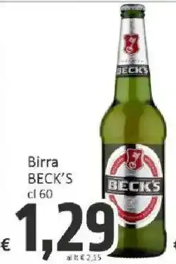 Paghi Poco Birra BECK'S offerta