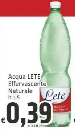 Paghi Poco Acqua Lete Effervescente Naturale offerta