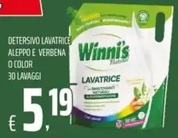 Coop Master Alleanza 3.0 Winnis Natural Detersivo Lavatrice Aleppo e Verbena o Color offerta