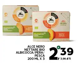 Extra Supermercati Alce Nero nettare bio albicocca/pera/pesca offerta