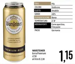 Emisfero Warsteiner birra Premium offerta