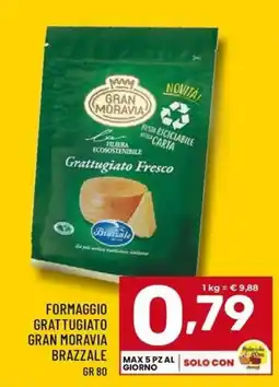 Il Centesimo Formaggio grattugiato Gran Moravia Brazzale offerta