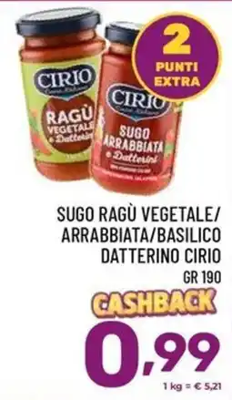 Il Centesimo Sugo ragù vegetale/arrabbiata/basilico datterino cirio offerta