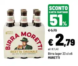 Iper La Grande Moretti Birra lager offerta