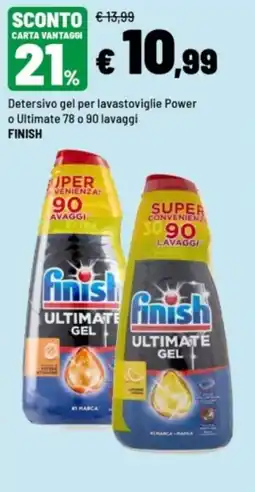 Iper La Grande Detersivo gel per lavastoviglie Power o Ultimate 78 o 90 lavaggi Finish offerta