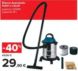 Carrefour Bidone Aspiratutto Solidi e Liquidi offerta