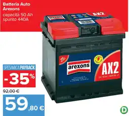 Carrefour Batteria Auto Arexons offerta