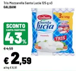 Iper La Grande Tris Mozzarella Santa Lucia offerta