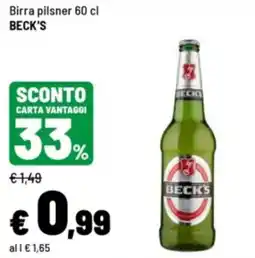 Iper La Grande Birra pilsner Beck's offerta