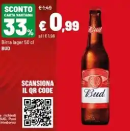 Iper La Grande Birra lager Bud offerta