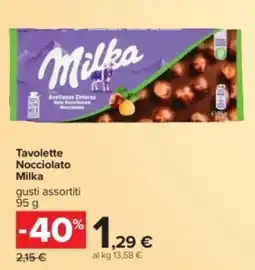 Carrefour Tavolette Nocciolato Milka offerta