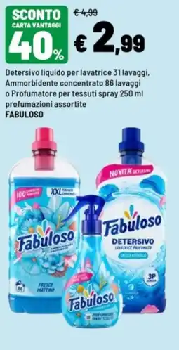 Iper La Grande Detersivo liquido per lavatrice Fabuloso offerta