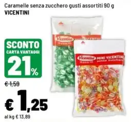 Iper La Grande Caramelle senza zucchero Vicentini offerta