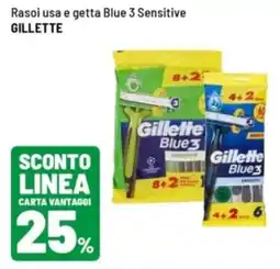 Iper La Grande Rasoi usa e getta Blue 3 Sensitive Gillette offerta