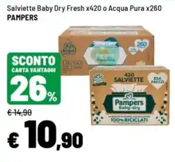 Iper La Grande Salviette Baby Dry Fresh Pampers offerta