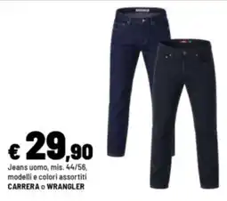Iper La Grande Jeans uomo CARRERA o WRANGLER offerta