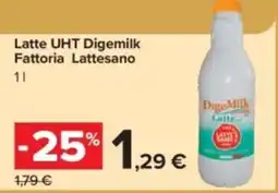 Carrefour Latte UHT Digemilk Fattoria Lattesano offerta