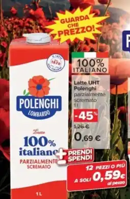 Carrefour Latte UHT Polenghi parzialmente scremato offerta