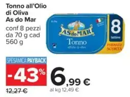 Carrefour Tonno all'Olio di Oliva As do Mar offerta