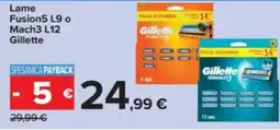 Carrefour Lame Fusion5 L9 o Mach3 L12 Gillette offerta