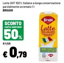 Iper La Grande Latte UHT 100% Italiano parzialmente scremato Biraghi offerta