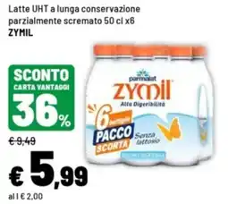 Iper La Grande Latte UHT parzialmente scremato Zymil offerta