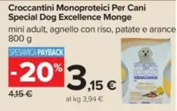 Carrefour Crocchettini Monoproteici Per Cani Special Dog Excellence Monge offerta