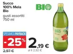 Carrefour Succo 100% Mela Bio offerta