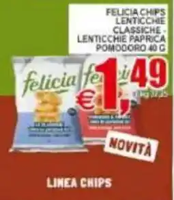 Pewex Felicia chips lenticchie classiche offerta