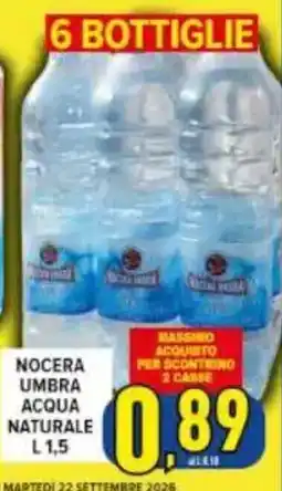 Iper Triscount Nocera umbra acqua naturale offerta