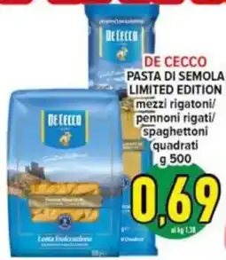 Iper Triscount De Cecco pasta di semola limited edition offerta