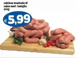 Il Castoro Supermercati salsicce macinate di suino conf. famiglia offerta