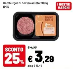 Iper La Grande Hamburger di bovino adulto Iper offerta