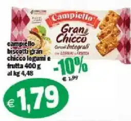 Il Castoro Supermercati Campiello biscotti gran chicco legumi e frutta offerta
