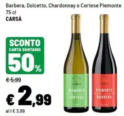 Iper La Grande CARSÁ Piemonte Cortese e Barbera offerta