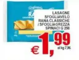 Pewex Lasagne Sfogliavelo Rana Classiche / Sfogliagrezza Spinaci offerta