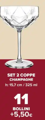 Carrefour Set 2 coppe champagne offerta
