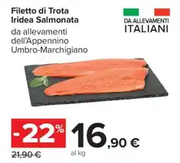 Carrefour FILETTO DI TROTA IRIDEA SALMONATA offerta