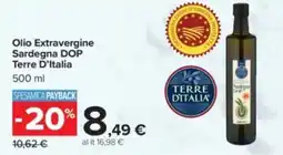 Carrefour Olio Extravergine Sardegna DOP Terre D'Italia offerta