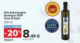 Carrefour Olio Extravergine Sardegna DOP Terre D’Italia offerta