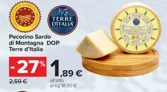 Carrefour Pecorino Sardo di Montagna DOP Terre d’Italia offerta