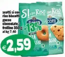 Il Castoro Supermercati Scotti si con riso biscotti gocce cioccolato offerta