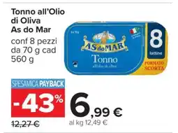 Carrefour Tonno all'olio di oliva As do Mar offerta