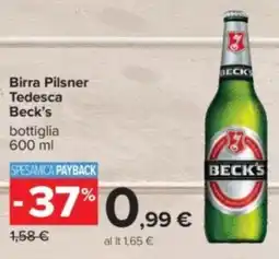 Carrefour Birra Pilsner Tedesca Beck's offerta
